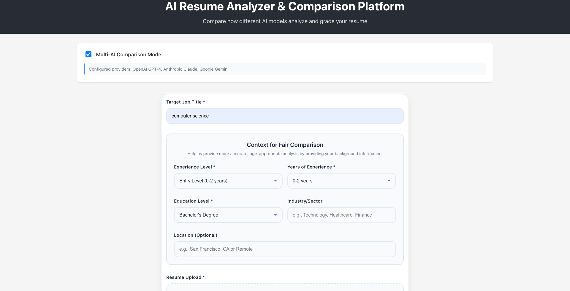 AI Resume Analyzer screenshot